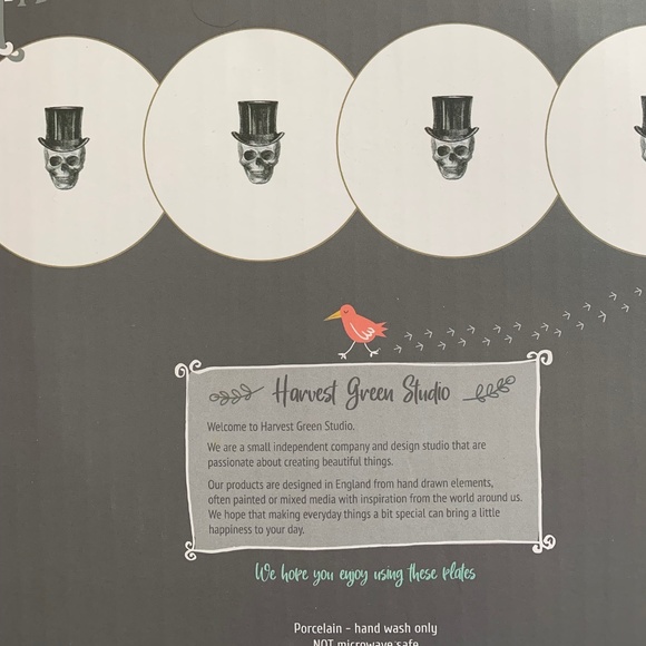 Halloween Skeleton Skull Steam Punk Dinner Plates - Picture 2 of 5